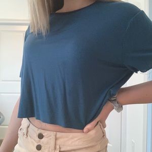 blue crop top